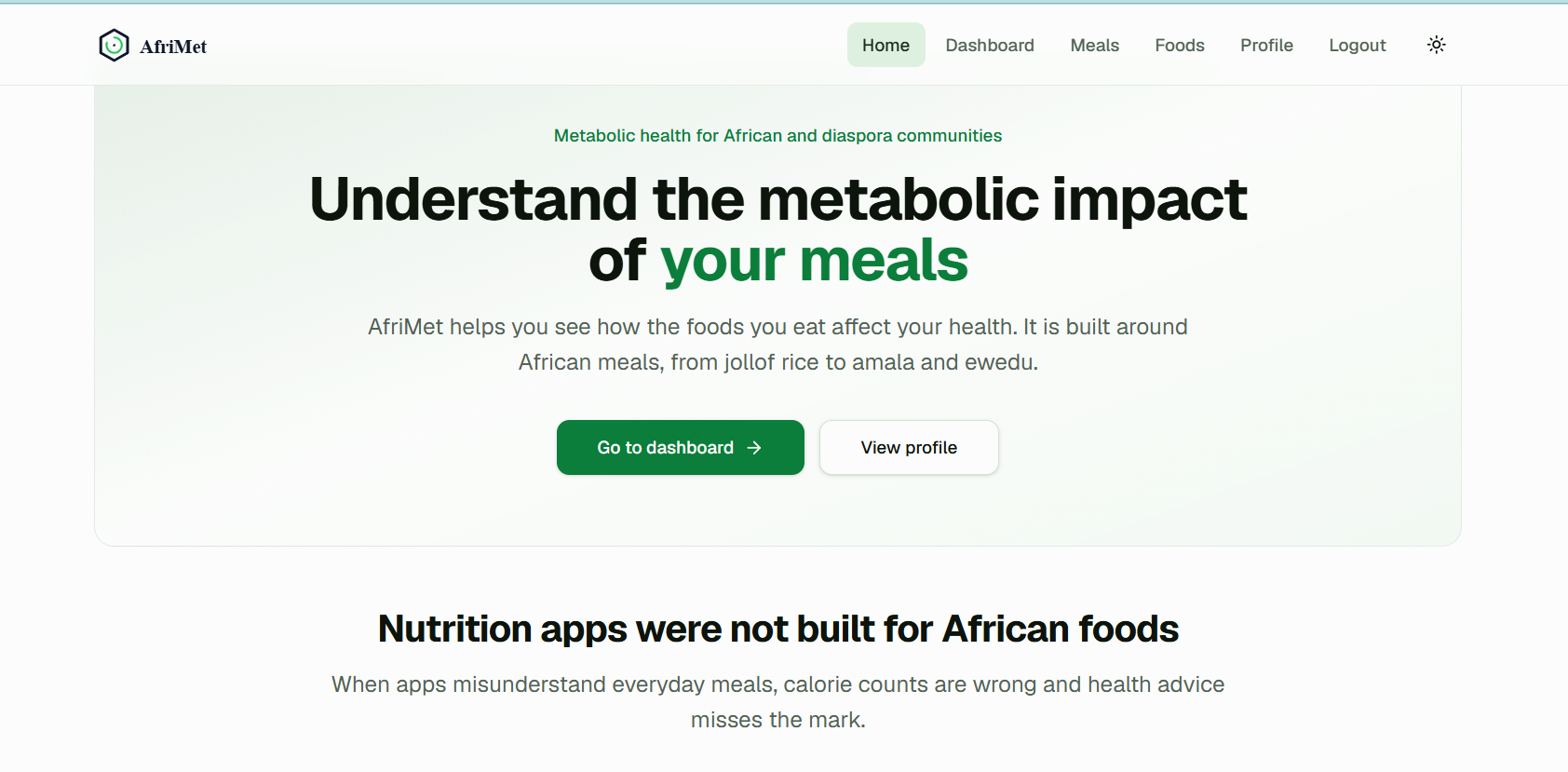 AfriMet - AI-assisted dietary planning system